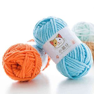 1PC 50g Velvet Yarn for Knitting Baby Scarf Hat Soft Thickness Line Crochet Chunky Yarn Autriche Getzer Y211129