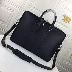 M52005 små portföljer Luxurys resor Business läder totes man axel bärbar dator portfölj väska tripp fil crossbody väskor