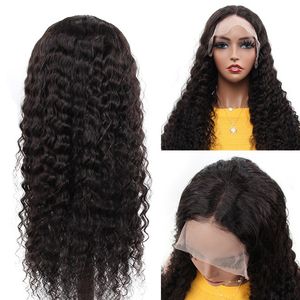 Brazilian Virgin Human Hair Deep Curly Lace Front Wig For Women