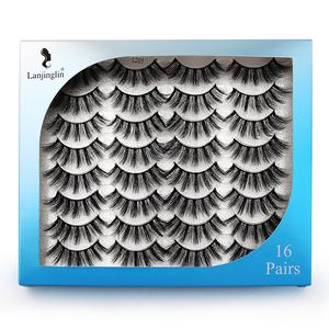 Doğal Uzun 16 Pairs MultiPack Kirpikler Yanlış Lashes Makyaj 3D Faux Cils Kirpik Uzatma Toptan Lash Satıcılar