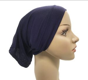 Bufandas Señoras Bufanda interior Color Color Musulmán Hijab Cross Hat Cap Algodón Modal Modal Paps Hijabs Wraps