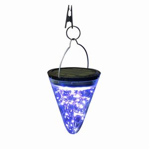 Utomhusvägglampor Fairy String Cone Forme Party Camping Tält Balkong gräsmattor Terrasser Heminredning Julgran hängande Solar Light Gardens