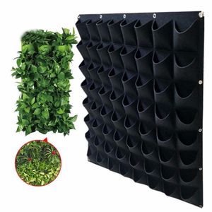 黒/緑の通気性の植え付け袋の不織布植物の垂直吊り下げ壁の家の園芸の装飾的なサプライヤーのドロッププランター鍋