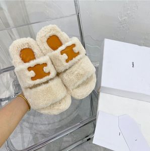 2021 Hight quality Luxurys designers Women Ladies wool Slides Winter fur Fluffy Furry Sandals Slippers Warm Comfortable Fuzzy Girl Flip Flop Slippers