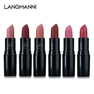 LANGMANNI matte Waterproof Nutritious Velvet lipstick Red Tint Nude batom makeup set 6 colors for option