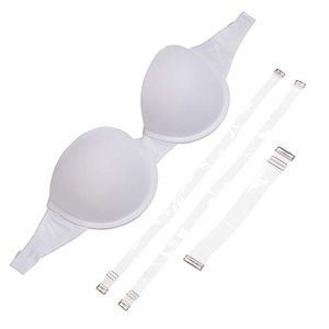 YBCG Push-Up Bra Strapless Transparenta band Underkläder Justerad Convertible Strap Solid Samla underkläder A B C D CUP 210623