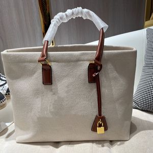 Холщовая сумка для покупок, большая емкость, сумка через плечо, модная простая белая буква, кожаный ремень, замок, внутренняя молния, высокое качество