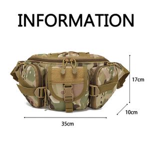 AIRSOFTA Utility Tactical Waist Pack Outdoor Bag Pouch Military Camping Hiking Waist Water Bottle Belt Bag Camouflage Waist Pack Q0721