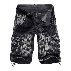 Summer Large Size 29-42 Loose For Men's Military Cargo Beach Shorts Army Camouflage Short Trouers 210720