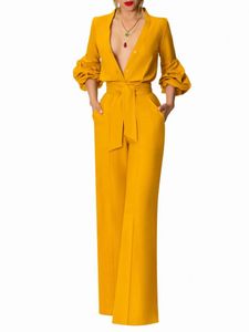 Żółte niestandardowe kobiety smokingowe garnitury ulicy wysoki talia dama blezer garnitur noszenie balu imprezowy stroje biznesowe 2 sztuki 219Y