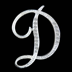 26 engelska bokstäver diamant brosch kvinnor lyx temperament tröja stift tillbehör grossist utrikeshandel