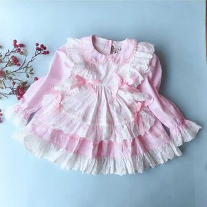 Baby Girl Spanish Princess Dresses Kid Lolita Birthday Christening Party Dress Toddler Girls Boutique Bow Lace Frock Vestidos 210615