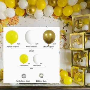 パーティーデコレーション風船の結婚式の誕生日Bacheloretteのエンゲージメント周年記念DIY Balloon Garland Arch Kitホワイトゴールドベイビーショー