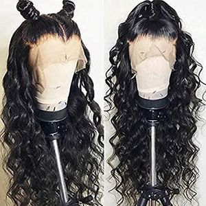 HD Transparent Lace Wig Lossa vågiga brasilianska peruker Pre Plocked Wave Laces Front Human Hair Wigs för svarta kvinnor 150% densitet
