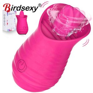 Nxy sex vibratorer tunga för kvinnor klitoris massager 10 lägen kraftfulla tungor slickar g spot clitoral nippel stimulator vuxna leksaker 1201