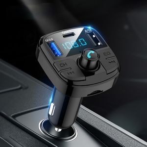 Lettore MP3 per auto Trasmettitore FM Bluetooth USB QC3.0 Caricatore rapido Tipo C Ricarica rapida per telefono Carica automatica universale