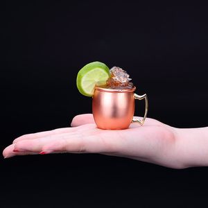 60ML 304 Stainless Steel Mini Moscow Mule Mug Hammered Copper Plated Beer Cup Coffee Cocktail Mug Wine Beer Cups