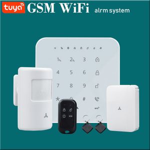 WiFi GSMホームセキュリティスマートアラームシステム盗難オプションキットSmart LifeアプリはTuya IP Camreaと互換性のあるAlexa Can Alexa