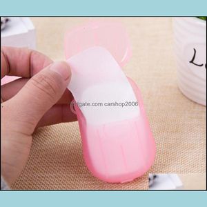 Bathroom Aessory Sets Bath Supplies El Home & Garden 20Pcs/Box Disposable Anti Dust Mini Travel Soap Paper Washing Hand Cleaning Portable Bo