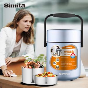 Simita Thermos Lunch Box, contenitore per alimenti sottovuoto in acciaio inossidabile, 3 strati all'interno del barattolo, grande capacità, 2000 ml, mantiene freddo 210709