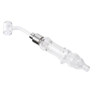 CSYC NC025 Glass Water Bong Spill-Proof Dab Rig Smoking Pipe 510 Quartz Banger Nail 45/90 Degree Ceramic Quartz Tip Dab Nails Water-Cooled Bubbler Pipes Bongs