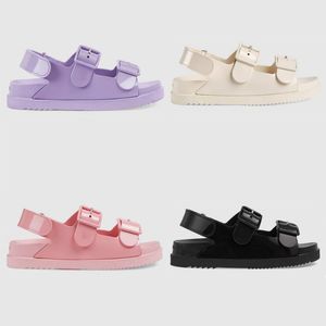 صندل مصمم للنساء مع Mini Double G Rubber Jelly Slippers Platform Platfor