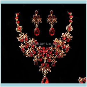 Kolye kolye mücevherler kolyeler cazibe balo düğün gelin kolye takılar kristal rinestone ceza takılar set bijoux tork