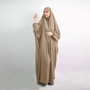 Полное Покрытие Платья оптовых-Повседневные платья женщин исламская одежда с капюшоном полная крышка одно целое длинное молитвенное платье Hijab с рукавами Дубай Abaya Мусульманская мода