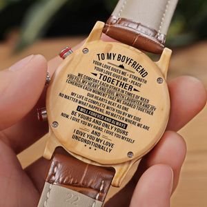 Relojes de pulsera Reloj personalizado Grabe su logotipo personalizado en la espalda Relogio Masculino con regalos de novio