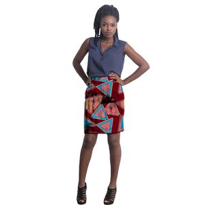 Afrikanskt tryck Kvinnors Outfit Element Ladies Dashiki Skirts Custom Made African Clothes Party / Wedding Ankara Kjol X0428