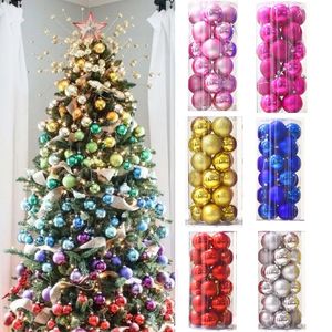 24 pcs 3cm 4cm bola de natal ornamentos enfeites de decorações de Natal pendurado bolas de bauble para férias festa de casamento casa decoração