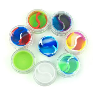 10ml Swirl Split Stash Jar Wax Dab Oil Concentrate Contenitori per erbe con bottiglie di stoccaggio interne in silicone 4944 Q2