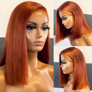 BURN ORANGA 13X4LACE FRONTEIRA PORRATULANTE STILHO BOB 360LACE FRONTAL HANHEIRA PARTIMAS DE CABELO HUMANO PARA MULHERES BRACIOLAÇÃO 5X5 Fechamento de renda Wigss Bleached Nots Hairle