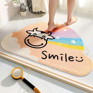 Mattor Non-Slip Badrum Mat Enkel Rainbow Bath Mattor Mjuk matta Absorberande Slip-Resistant Pad Kök Dörrgolvmattor Konstnärlig inredning