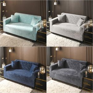 Chair Covers 1/2/3/4 Seater Plush Velvet Sofa Cover For Living Room Elastic Corner Couch Sectional Slipcover Chaise Lounge