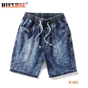 Dżinsy Szorty Mężczyźni Summer Casual Brand Streetwear Bawełniane Denim Spodnie Laege Size 8XL Spodnie Harajuku 210714