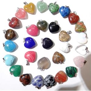 Натуральный камень бирюзы Lapis opal Quartz Crystal Tiger Eye Charm Sense Diy Diy Dewelry Accessories 30pcs 220209