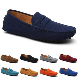 2021 Doudou Mäns Casual Driving Shoes Soft Sole Fashion Footwear All-Match Lazy Dark Navy DLive Bekväma andningsbara Sport Utomhus Sneakers