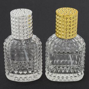 Resa mini 30ml 50ml högkvalitativt glas parfymflaska spray bärbara provflaskor Kosmetisk behållare burkmunstycke tomma behållare eterisk oljebable