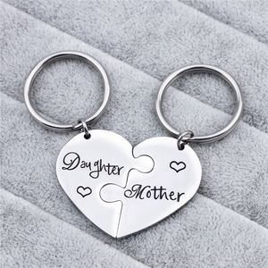 2 pc / set Mãe filha chaveiro anel eu sinto sua falta mulheres menina mães dia presente de aço inoxidável keychain keyring