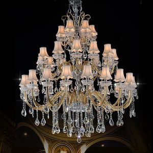 Large Foyer Modern Chandeliers Stair Candle Crystal Chandelier Fixture Staircase Lighting Long Hanging Lights Contemporary F9208