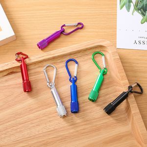 ポータブルLED懐中電灯アルミ合金トーチ懐中電灯Carabiner Ringキーリングキーホルダーギフト6カラーJXW882