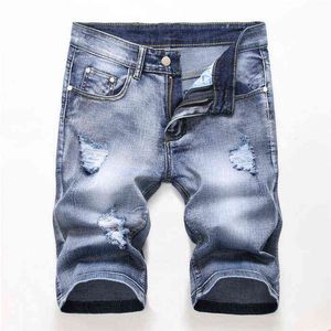 Shorts Summer Shorts jeans maschi jeans jean shorts bermuda skate board harem jogger jogger caviglia strappata onda 38 40 42 h1206