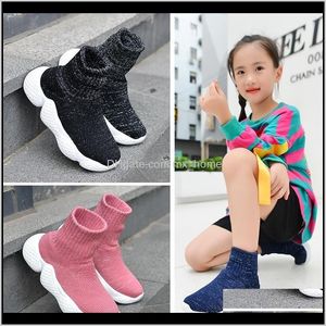 Athletic Outdoor Baby Maternity Drop Dostawa 2021 Dzieci Casual Boys Girl Girls Sneakers Child High Elastic Foot Wrapping Snow Boots Knitt