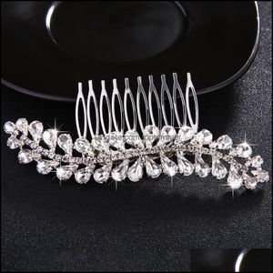 Bun Maker Aessories Tools Produkty Korean Comb Comber Vintage Sier Kolor Women Rhinestone Crystals Pokom Bridal Wedding Hair Jewelry Lady Ha
