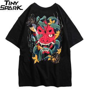 Hip Hop T Gömlek Erkekler Yılan Hayalet T-Shirt Harajuku Streetwear Tshirt Pamuk Kısa Kollu Yaz Tops Tee Hiphop Geri Baskılı Q190518