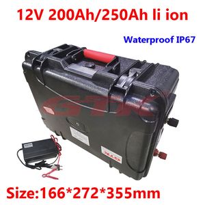 GTK 12V 200Ah 250Ah lithium ion battery pack for golf trolley solar system electric boat backup power RV caravan+10A charger