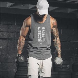 Brand Gyms clothing Bodybuilding Fitness Men Stringer Tank Top workout Vest sportswear Undershirt mens muscle shirt 210421
