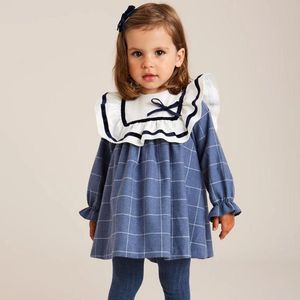 Mädchenkleider Designer Born Baby Boutique Kleid Mädchen Spanischer Stil Kleider Säugling Geburtstag Taufe Baumwolle Robe Kleinkind Mädchen Plaid