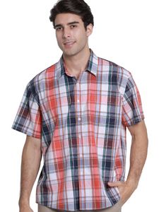 Heren Casual Shirts JCFL Summer Shirt Schotse Klassieke Care Plaid Pocket Man Katoenen Tops Tees
